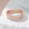 Luxury Shiny Natural Zircon Bridal Wedding Rings  Rose Gold  Color Mix Design Daily Fine Ethnic Jewelry For Women
