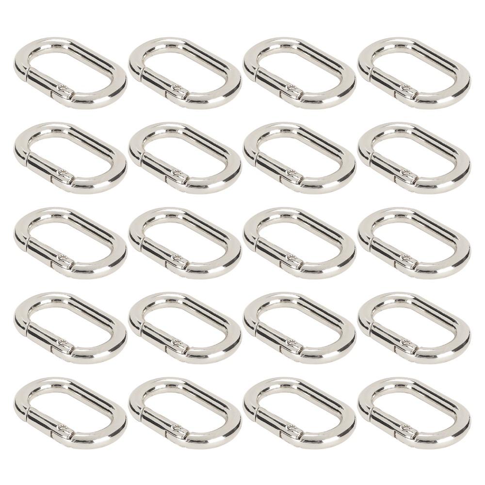 20pcs O-Shape Spring Gate Rings Silver Openable Clasps Metal Hardware Accessories DIY Projects