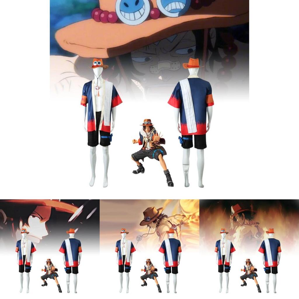Premium Pirate King Cosplay Outfit For Ace Includes Stylish Hat For Anime Fans