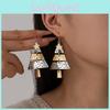 Trendy Alloy Long Christmas Tree Earrings Featuring Vibrant Geometric Star Shapes Celebrations For