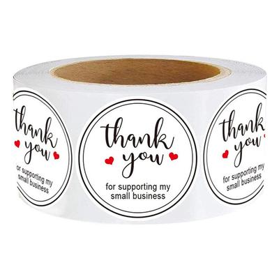 1 Inch Sticker Roll Thank You For Supporting My Small Business Labels Adhesive Round Decals for Packaging Gift Wrapping