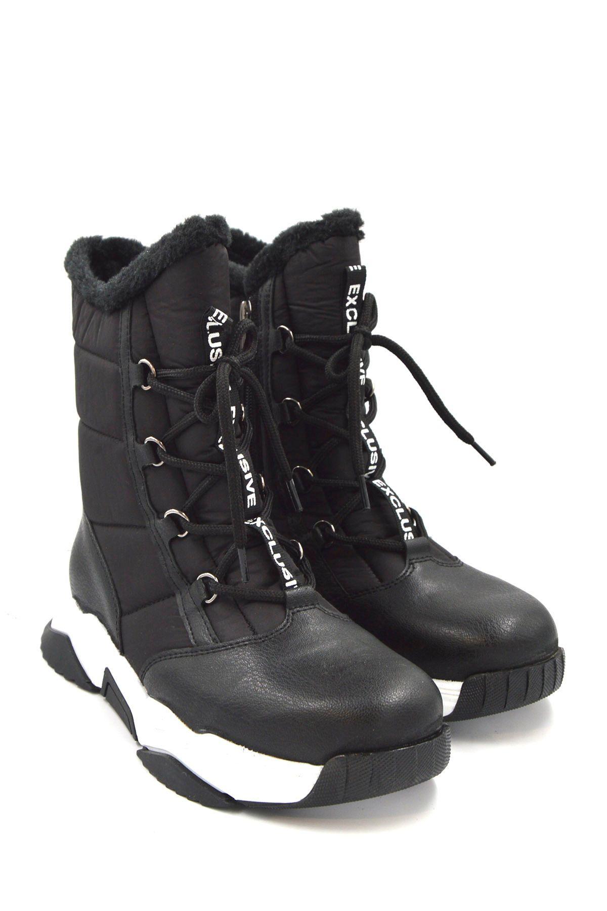 

Women Modern Stylish Fashion Boots Genuine Leather Black Handmade Casual Comfortable Snow Boots 36