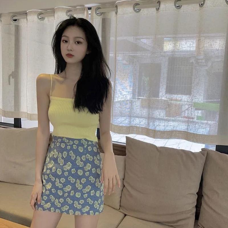 Set două piese în stil coreean pentru femei, toamnă, culoare caramelă, cu mânecă lungă, tricotat cu nervuri, pulover decupat și vestă asortată