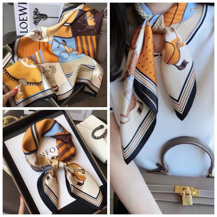 Eleganti Foulard di Seta da Donna Con Centinaia di Camicie, Assistenti di Volo, Decorazione Professionale, Protezione del Collo, Foulard, 70 Foulard Quadrati Piccoli.
