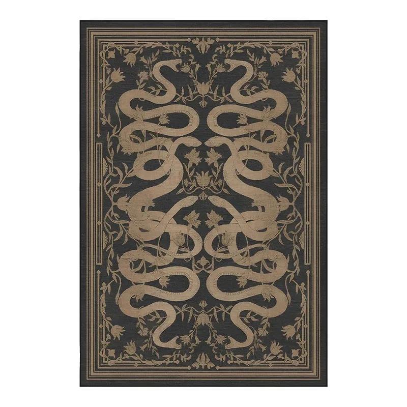 Retro French Snake Pattern Living Room Decorative Carpet Floral Ethnic Style Kitchen Corridor Rug Creative Art Easy To Care Rugs