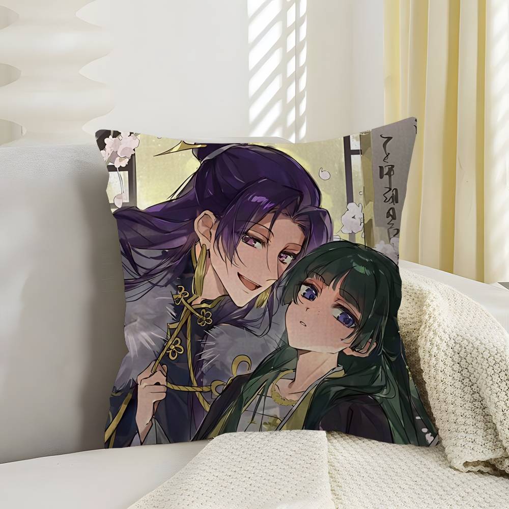 Anime Apothecary Diaries  Cushion Cover Car Throw Pillow Case For Sofa Car Christmas Gift 40x40cm 45x45cm