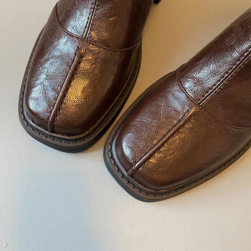 SIXWOO retro augstpapēžu sieviešu īsie zābaki