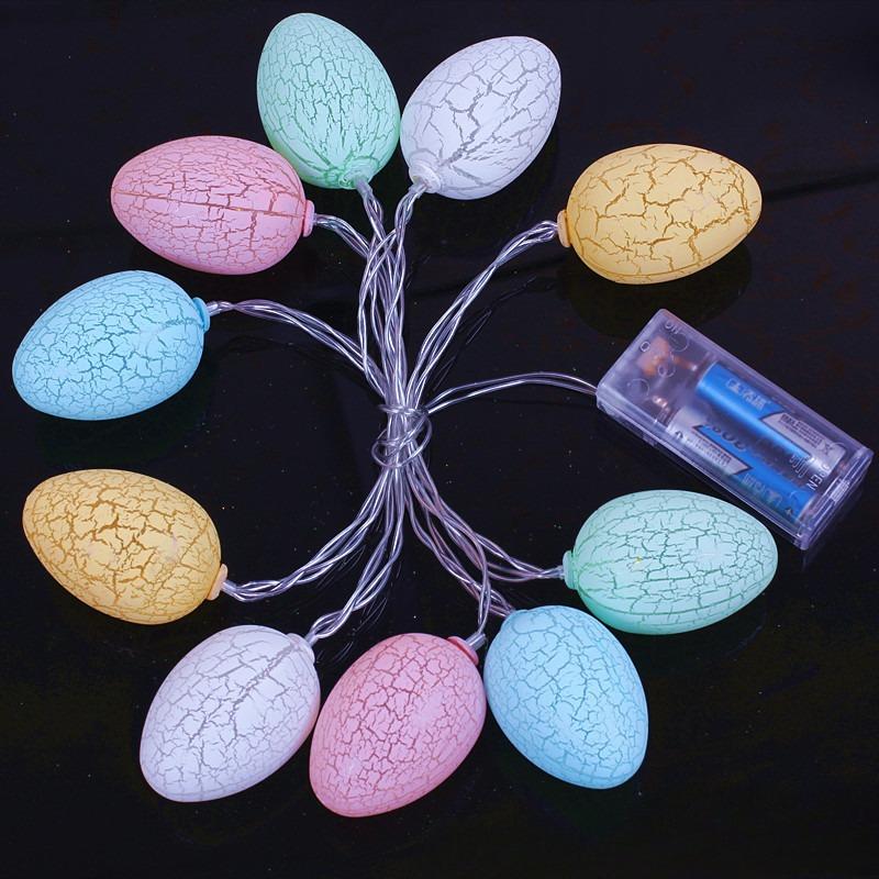 1.5M 10LED New Crackle Colourful Eggs String Lights Easter Party Decoration Hanging Bedroom Ambience Sense Chandelier Decoration