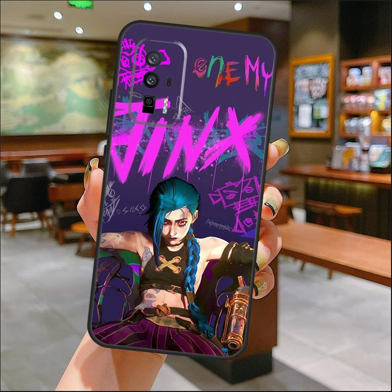 Arcane Jinx Vi Anime Case For Xiaomi 15 Ultra 13 14 11T 12T 13T 14T Pro POCO X7 Pro X3 X5 X6 M6 F5 F6 Pro Cover