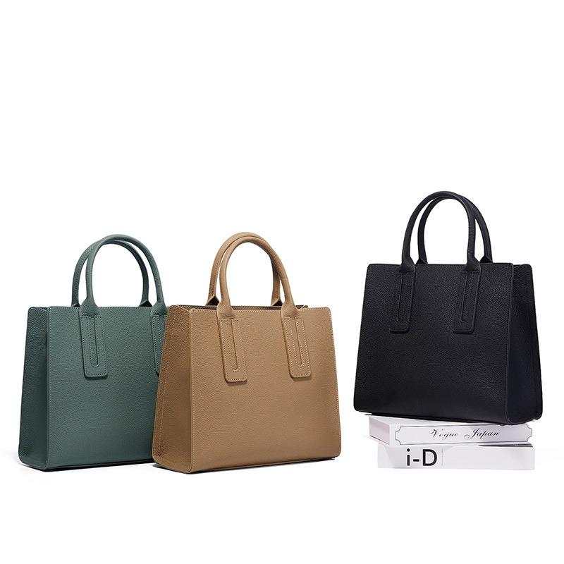 Leather Women's Bags, Simple Handbags, Commuter Fashion Bags, Tote Messenger Bags, Shoulder Bags, Women's Cowhide New Models