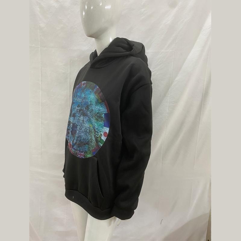 European and American autumn and winter street fashion personalized printed long sleeved retro hoodie