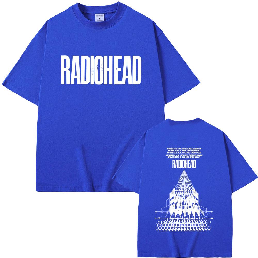 Radiohead Return To The Road European Tour Tshirt Men Hip Hop Rock Vintage T Shirt Mens Gothic Oversized Tshirts Streetwear