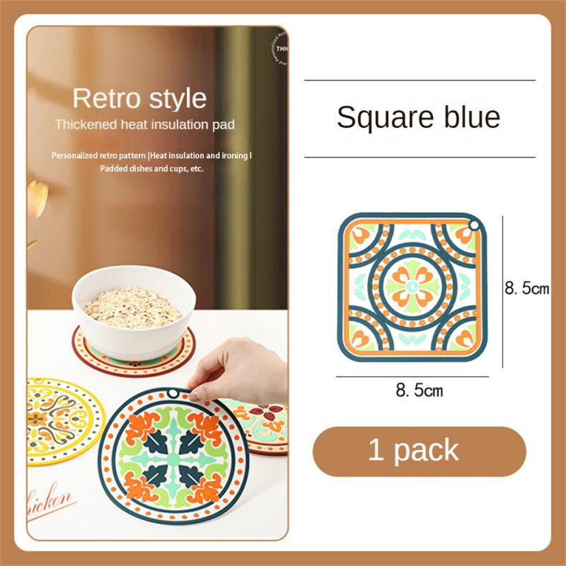 Natural Cork Round Cup Mat Drink Coasters Heat Insulation Patterned Pot Holder Mats For Coffee Table Tabletop Kitchen Tools