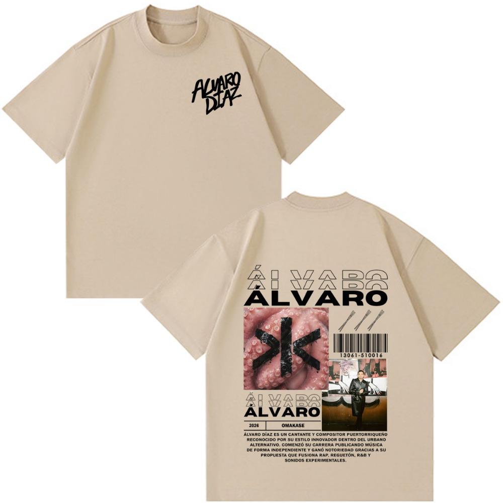Alvaro Diaz Omakase Album 2026 Tour Merch Tees Men Women Hip-hop T-shirt Short-sleeved Cotton Casual Loose Gothic Punk T-shirts