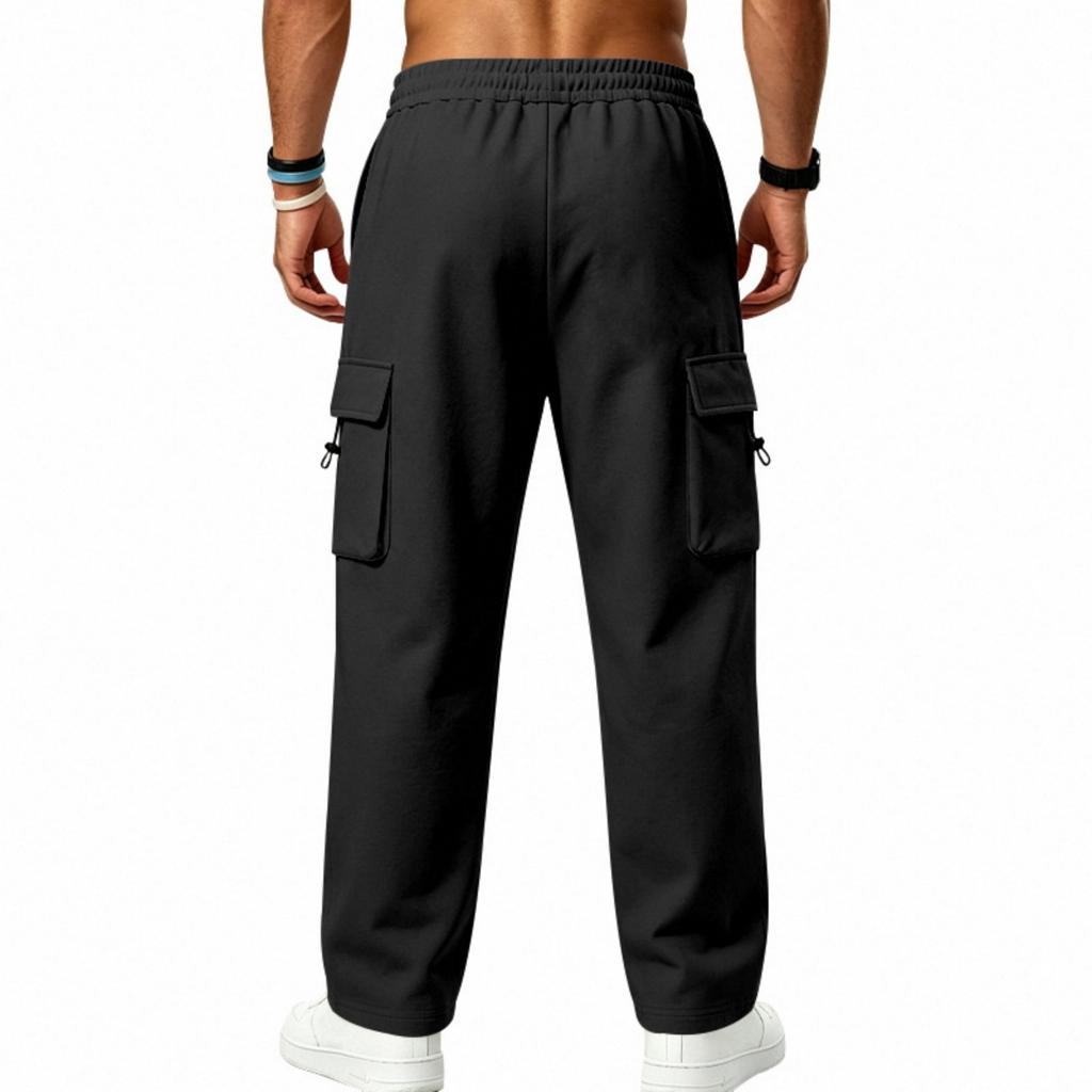 Pantaloni Jogger Pesanti da Uomo per Esterno Design Cargo Multi Tasche Vintage Casual Pantaloni della Tuta Vita con Coulisse