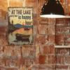 Tin Sign Lake of Happiness Funny Metal Poster for Wall Outdoor Garden Decor
