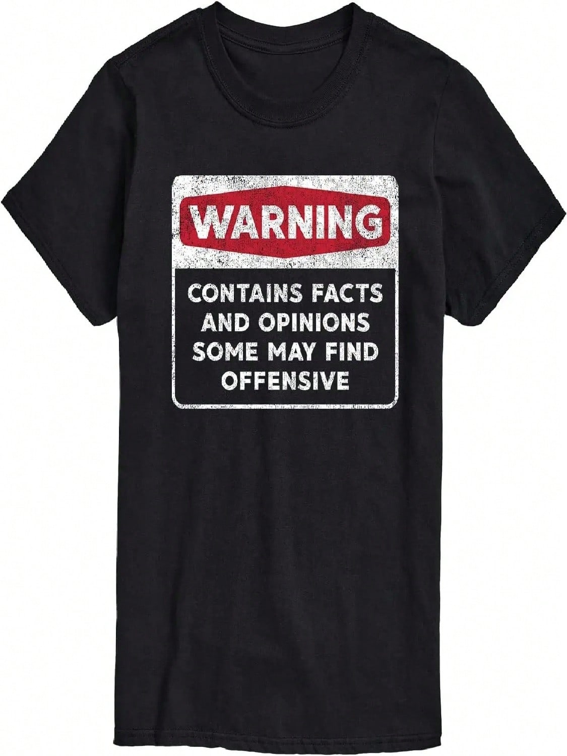 Instant Message - Warning Contains Facts And Opinions - unisex s Short Sleeve Graphic T-Shirt S разноцветный