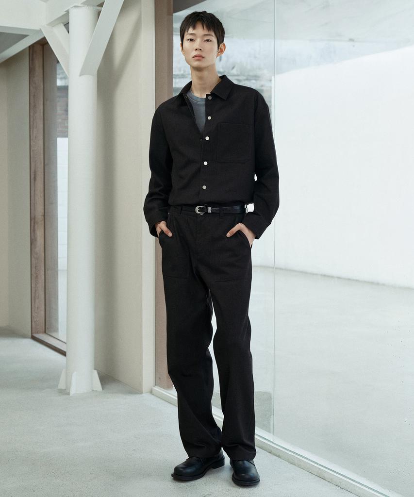 MINDBRIDGE [Couture] Black Denim-Like Fatigue Pants