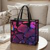 Iridescent Cracked Tote Bag Stylish Casual Shoulder Bag for Daily Use