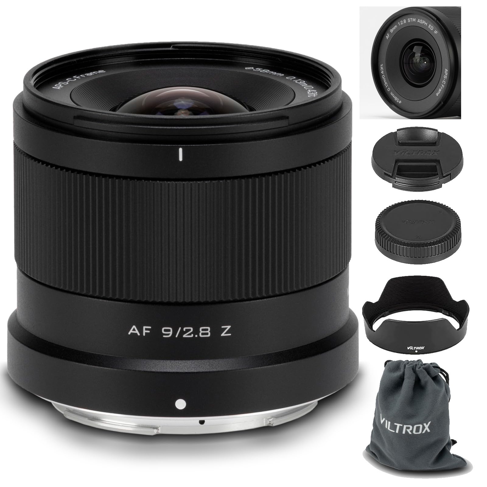 VILTROX 9mm Z Mount Lens for Autofocus Ultra Prime Lens for Nikon Z Mount Cameras Z6III F2.8 APS-C Nikon, Wide-Angle Z5, Z50, Z50II, Z6, Z6II, Z7,