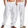 European and American New Men's Loose Linen Casual Wide-leg Trend Beach Sports Four-season Breathable Trousers