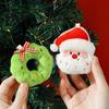 Soft Festive Pendants Christmas Plush Keychain, Cute Stuffed Santa Wreath Gingerbread Ornaments, Holiday Gift Accessories Bag Charm Accessory