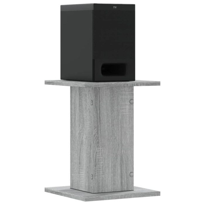 Supports de haut parleurs 2 pcs gris sonoma bois d ingénierie