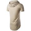 Men's T-shirt Hooded Zipper Decoration Medium Long Round Neck Base T-shirt