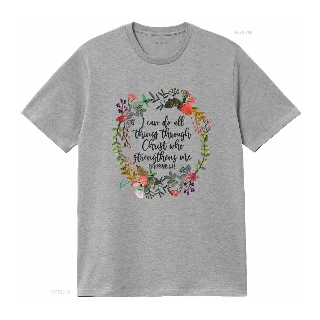Womens Philippians 4 13 I Can Do All Things Through Christ T Shirt vintage Washed Soft Stretched Breathable designer clothes