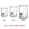 3pcs Glass Measuring Cup Set Clear Scale Cup Heat-resistant Beaker Kitchen Baking Measuring Cup Set Laboratory Container Jugs