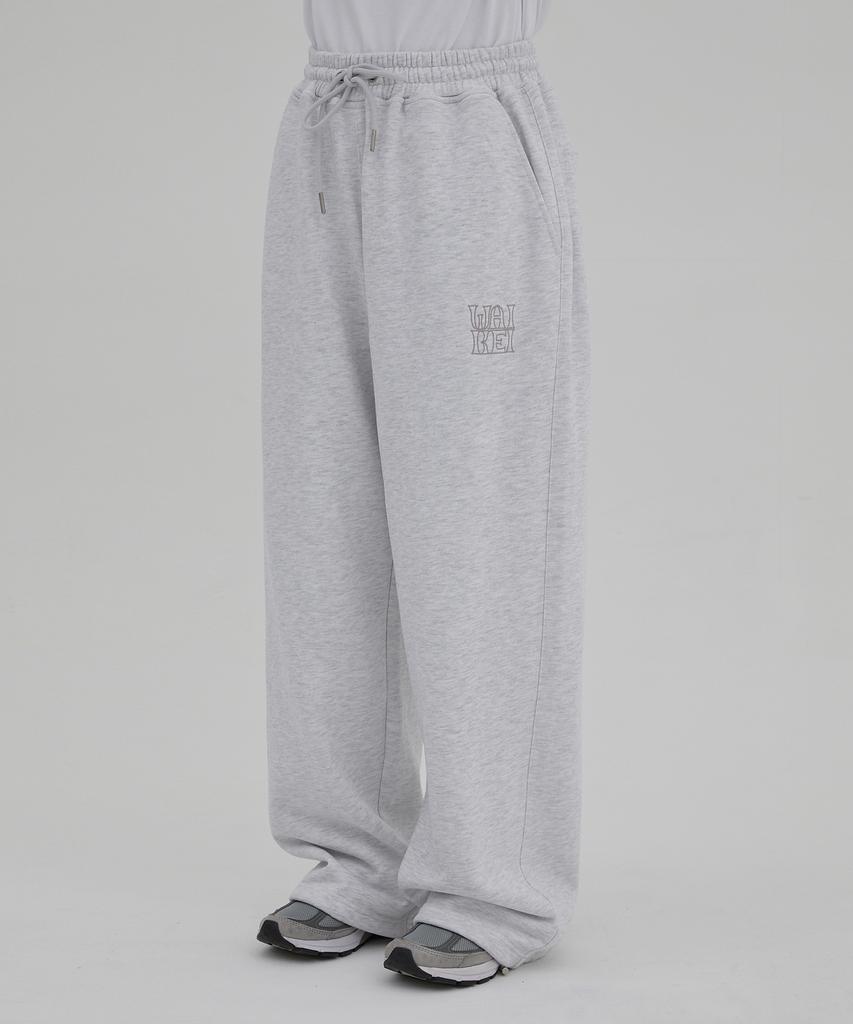 WAIKEI Logo Embroidered Sweatpants Melange White