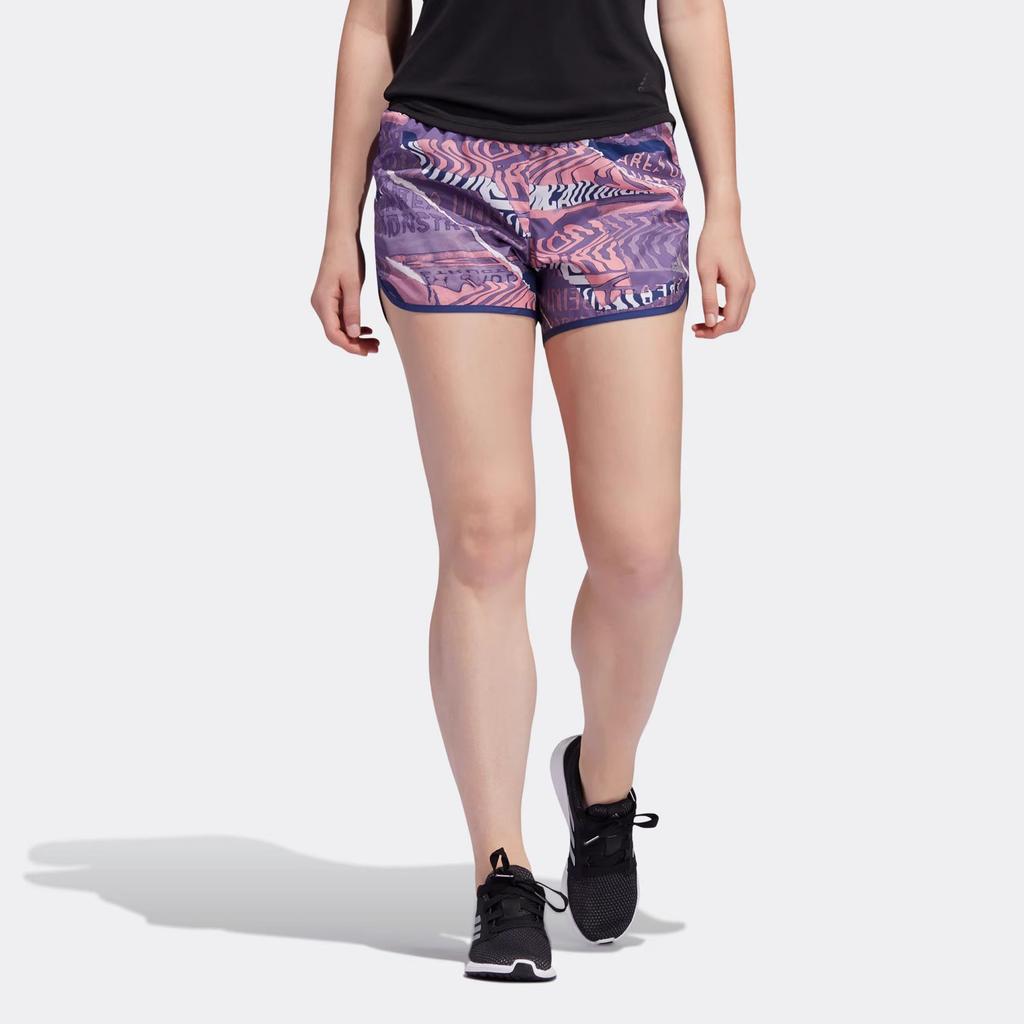 Adidas Abstract Pattern Printed Elastic Waist Running Shorts Women Shorts Purple FL7253