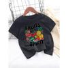 Europäische Größen Kinder Sommer Kurzarm T-Shirt, Cartoon Print Oberteil für Mädchen, Mit süßem Design, Geeignet für Ausflüge und den Alltag