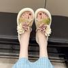 Fashion Women's Platform Sandals 2025 Summer Fashion Flower Skirt Outdoor Slippers Height Increase Lightweight Comfortable Flat Shoes