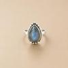 Labradorite Teardrop Statement Ring – 925 Sterling Silver Jewelry, Handmade Boho Gemstone Ring