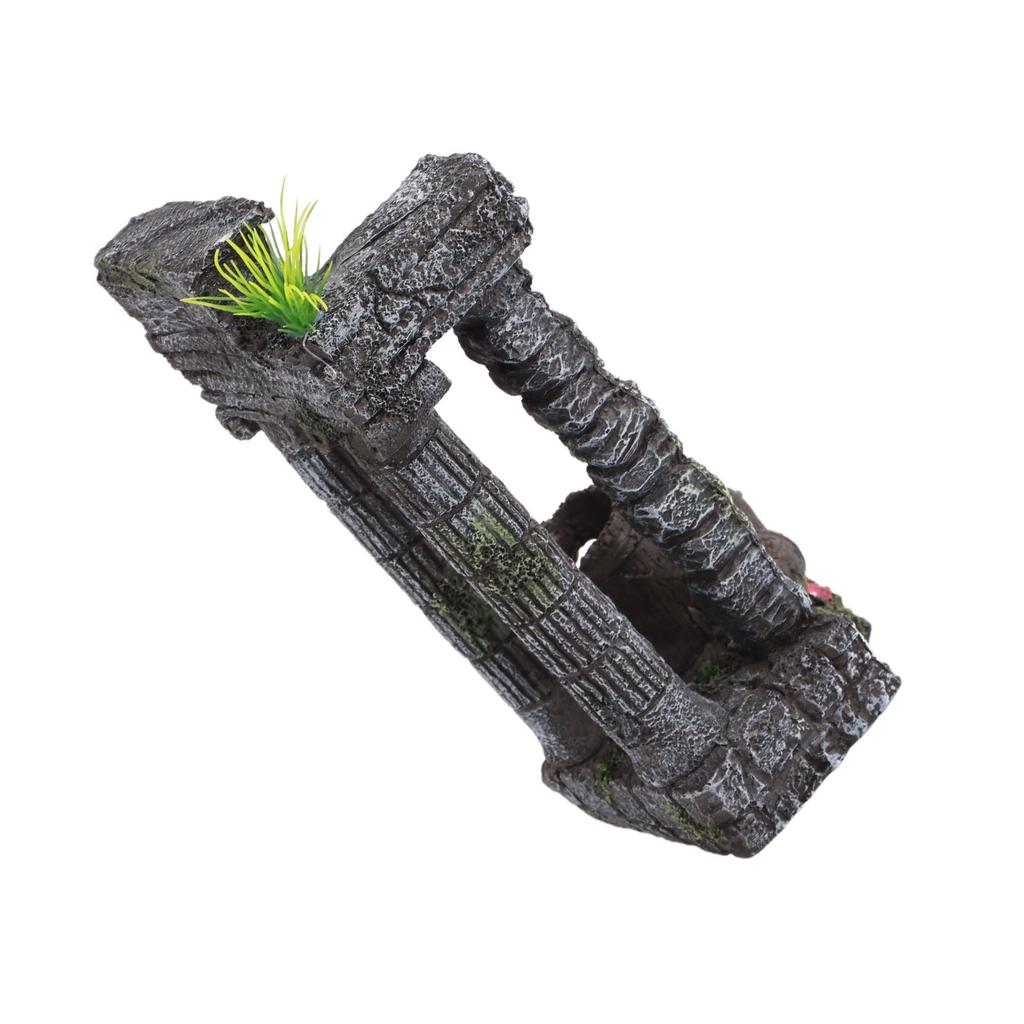Aquarium Decoration Roman Columns Simulation Reusable Resin Fish   Landscape Ornament