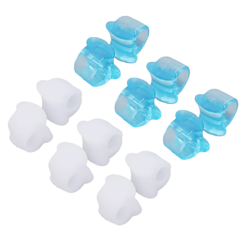 6 Pairs Silicone Toe Separators Relief Bunion Pain Toes Corrector Stretcher Pad Blue White