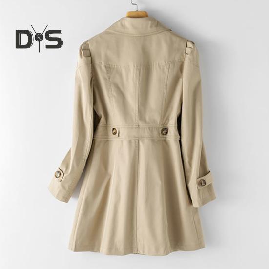 Langer, schmaler Damenmantel, elegant, stilvoll, einreihig, einfarbig, für den Business- oder Freizeitstil