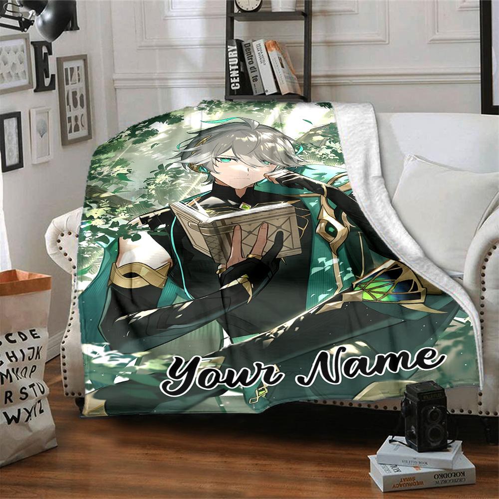 Customizable Genshin Impact7 Throw Blanket – Personalized Name, All-Season Cozy Snug Blanket, Machine Washable, Personalized Blanket