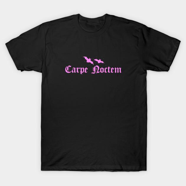 Unisex Fashion TShirt Carpe Noctem Pink Print TShirt Plus Size XS-6XL T-Shirt 100%Cotton Tops O Neck Short Sleeve Tees S чёрный