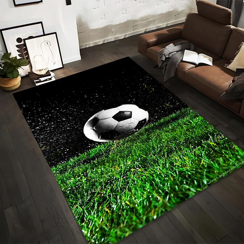 

Dynamic Soccer Ball Carpet Decor with Realistic Grass Texture Suitable for use as an anti-slip for living room bedroom sofas 40x60cm( 15x23in )