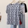 Sibaishe Women's Floral Print Round Neck T-Shirt