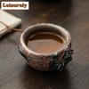 120 ml handgefertigte Teetasse aus Keramik mit Drachenmuster, Rock Mine Master Cup, Goldspitze, persönliche Teetasse, Jianzhan-Trinkgeschirr, Geschenkbox