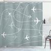 Flugzeug Duschvorhang Flughafen Flugzeug Fliegend Luftwaffe Landebahn Modernes Militär Thema Badezimmer Dekor Polyester Vorhang Mit Haken