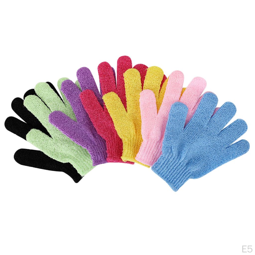 3 Pair Nylon Bath Shower Exfoliating Scrubber Gloves For