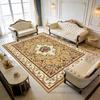 Alfombra de Sala de Estar con Flores Europeas de Lujo Área Grande Antideslizante Alfombras Suaves Decoración Dormitorio Fácil de Limpiar Felpa Corta Felpudo de Suelo