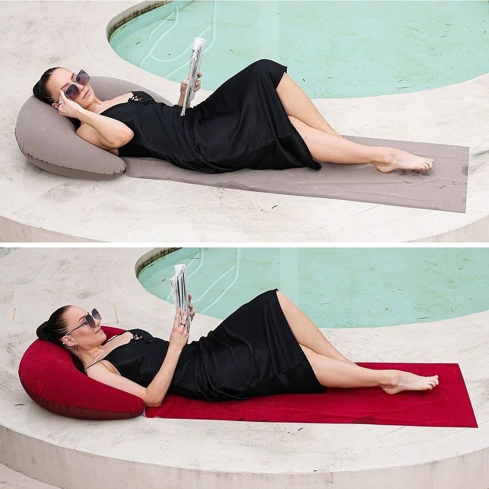 Portable Design Grass Cushion PVC Beach Sleeping Mat Air Bed Inflatable Beach Mat  Leisure