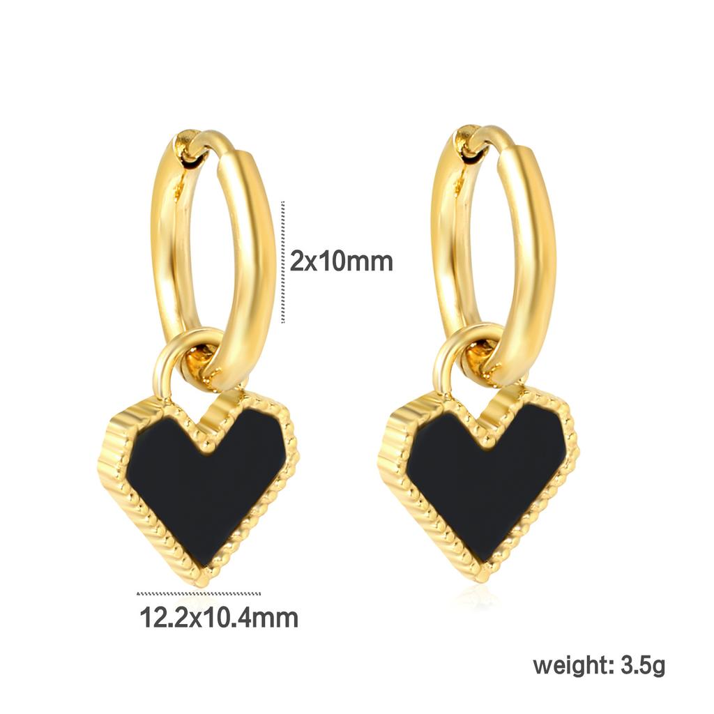 French Light Luxury White Shell Heart Ear Studs Ins Small Elegant Earrings