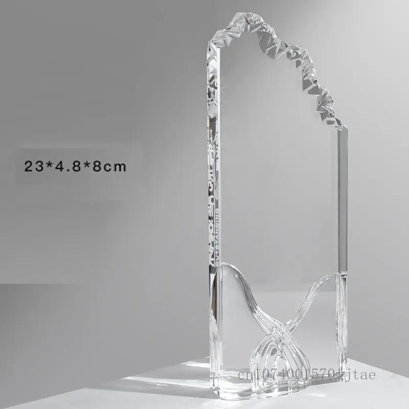 Customized Transparent Crystal Trophy, Excellent Staff Team Souvenir Annual Meeting Enterprise Award, Home Decoration Medal, 1Pc