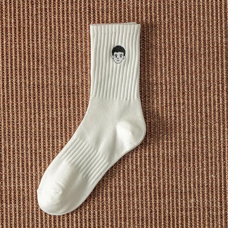 New Fashion Spring Autumn Men Socks White Black Sports Socks Casual Sweat Absorbent Breathable Basketball Socks Meias EU 38-43